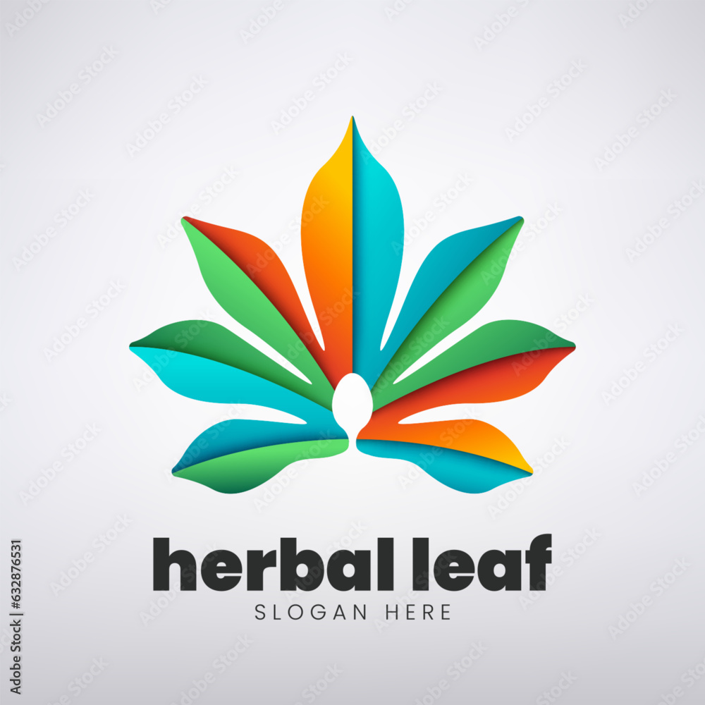 Herbal Leaf Logo Design, Creative Nature Concept, Vector Illustration