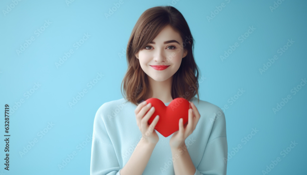 Woman holding red heart, World health day, Health care and mental health concept, Health insurance, Charity volunteer donation, CSR responsibility, World heart day, Self love Woman holding red heart, World health day, Health care and mental health concept, Health insurance, Charity volunteer donation, CSR responsibility, World heart day, Self love