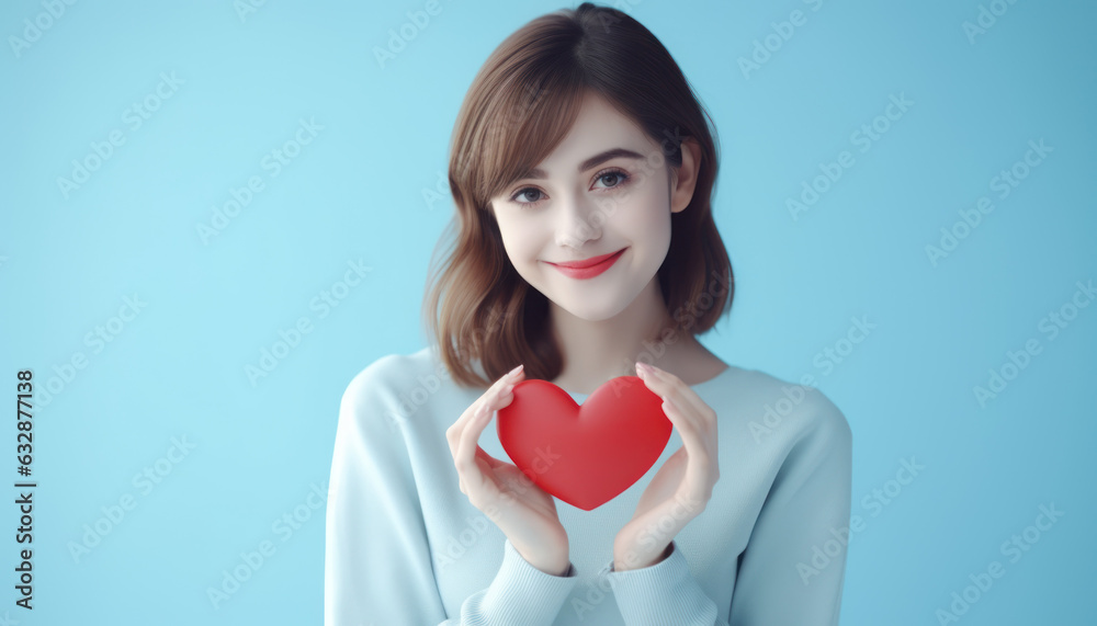 Woman holding red heart, World health day, Health care and mental health concept, Health insurance, Charity volunteer donation, CSR responsibility, World heart day, Self love Woman holding red heart, World health day, Health care and mental health concept, Health insurance, Charity volunteer donation, CSR responsibility, World heart day, Self love