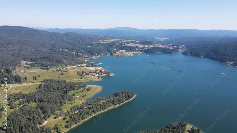Aerial Summer view of Dospat Reservoir, Smolyan Region, Bulgaria Aerial Summer view of Dospat Reservoir, Smolyan Region, Bulgaria