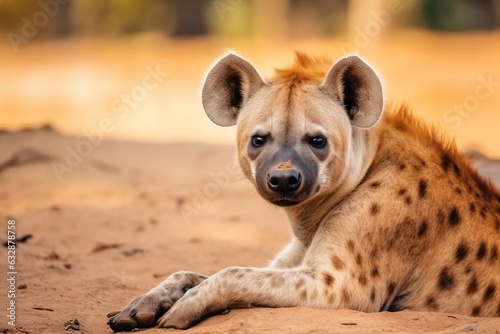 Spotted hyena in the savanna