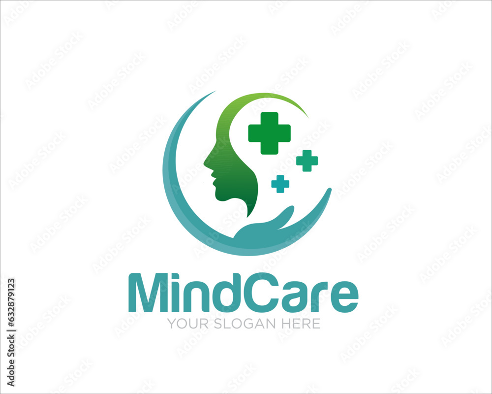 mind care logo designs simple modern for medical service and clinic logo