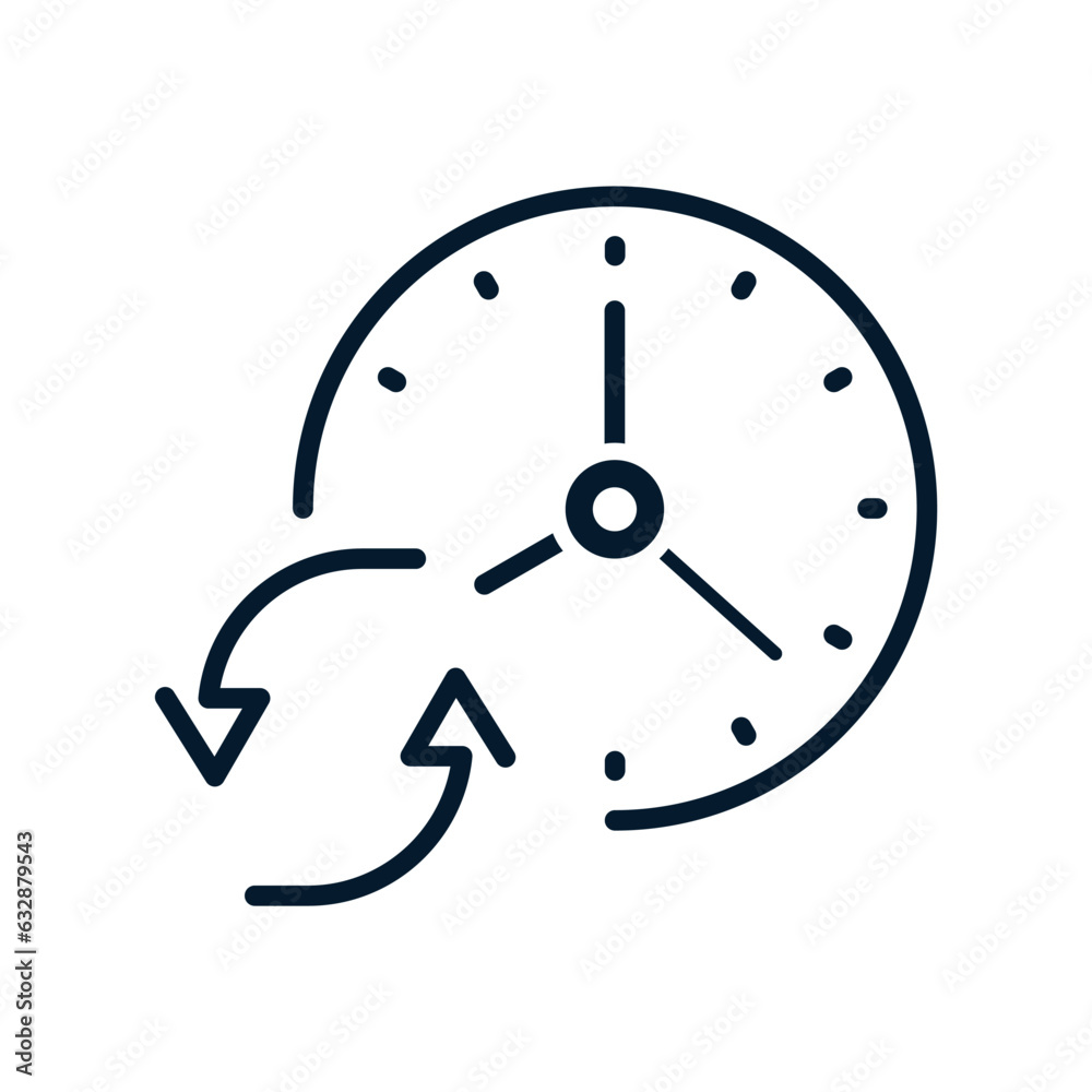 Time update concept. Vector icon isolated on white background. Time update concept. Vector icon isolated on white background.