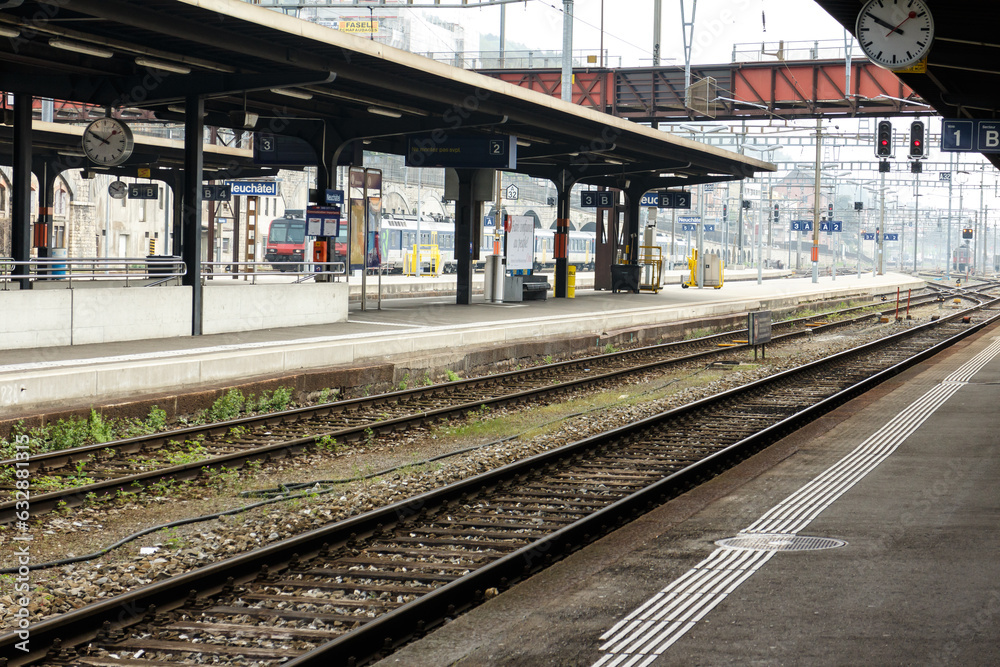 Empty platform at a train station