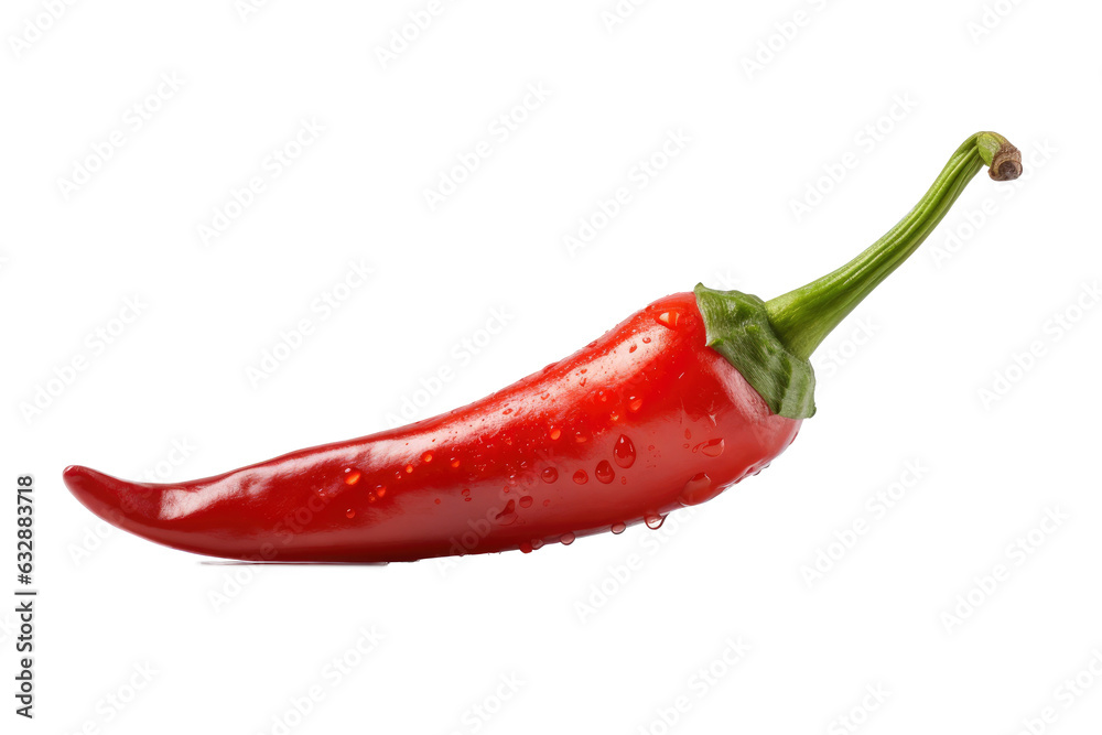 Delicious red pepper isolated transparent background