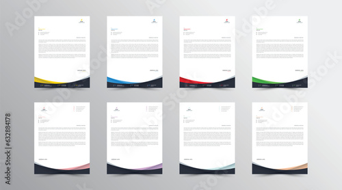 Letterhead Design Template. set Abstract Letterhead Design, Modern Business Letterhead Design Template