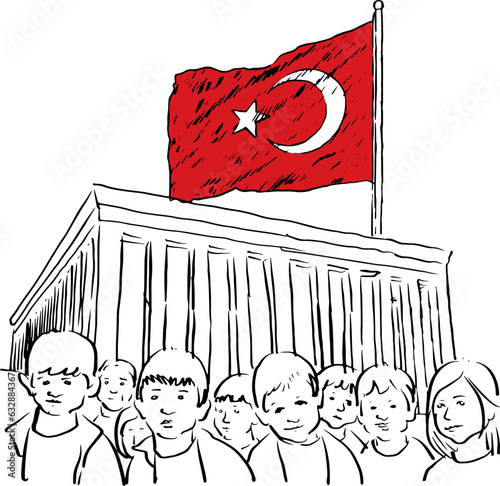 Children in front of Anıtkabir