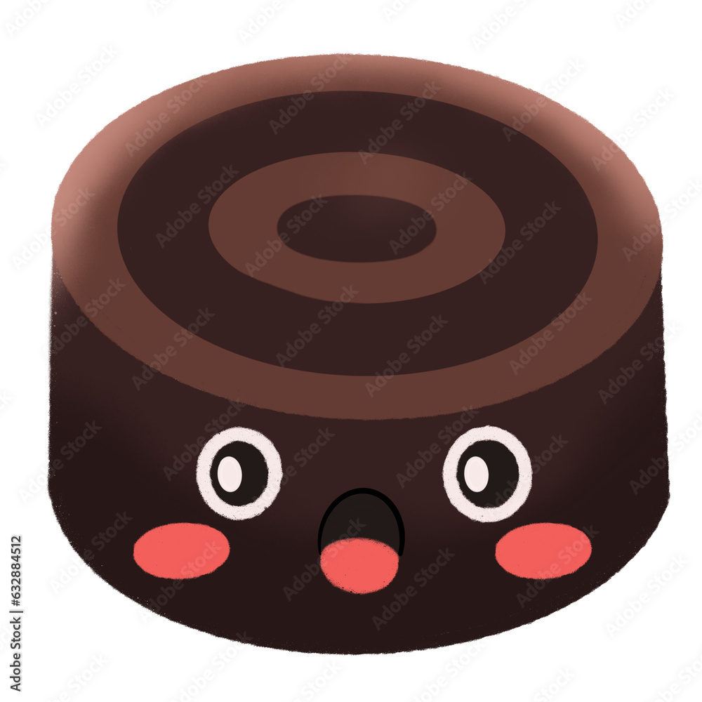 chocolate cake on a white background