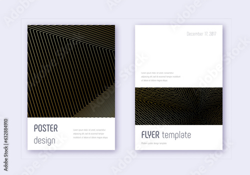 Minimalistic cover design template set. Gold abstr