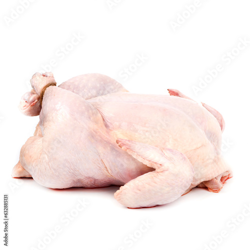 Chicken carcass for baby food on a white background