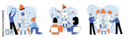 Team solving problems. Analyzes buyers to promote business Solving problem and difficult work teamwork assemble People try find solutions and solve problem in manufacturing and tech industry by