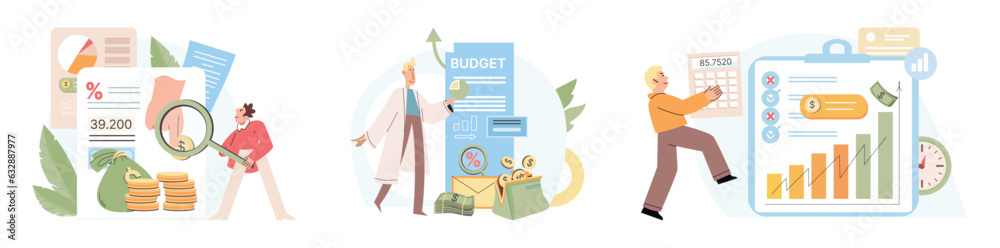 People analysis budget. Calculate financial plan of save income and expense management. Family budget, divides the items of expenditure. Finance control, date, finance, personal budget, family money