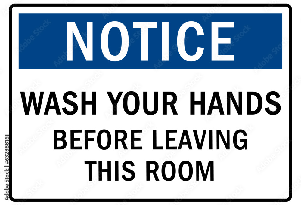 Hand wash sign and labels wash your hands before leaving this room Hand wash sign and labels wash your hands before leaving this room