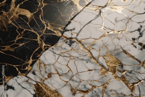 Marble background with golden cracks ai generated