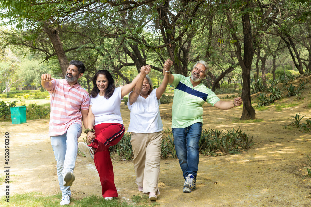 Fototapeta premium Indian People group enjoying at park