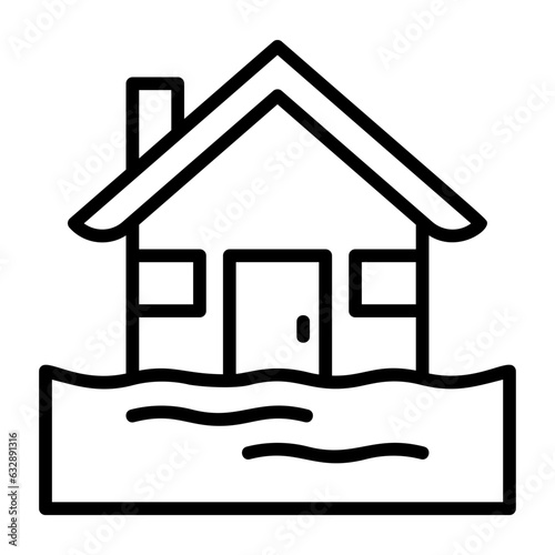 Deluge, inundation, overflowing, overflow, floodwater icon