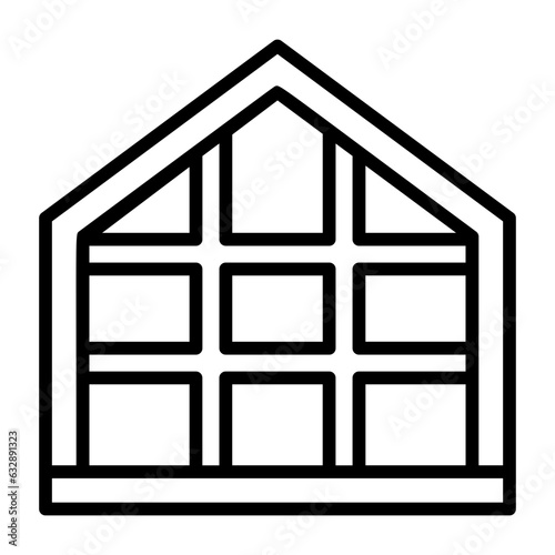 Glasshouse, hothouse, plant house, conservatory, enclosed garden icon