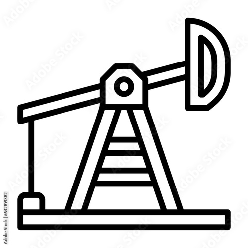 Oil pump, oil well pump, nodding donkey, horsehead pump, beam pump icon