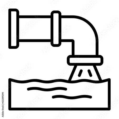 Wastewater, effluent, sewer water, sewage system, waste liquid icon