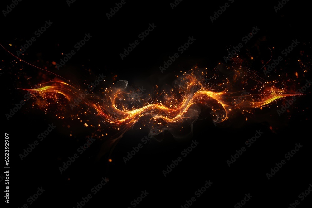 Fire sparkles on black background Fire sparkles on black background