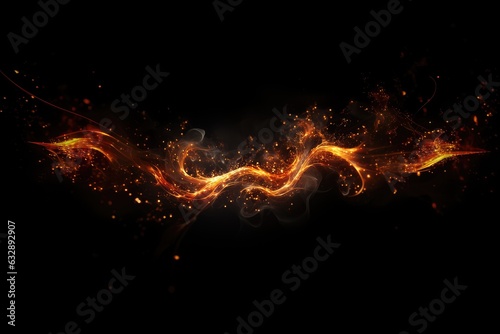 Fire sparkles on black background © Tymofii