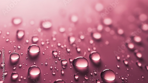 Glistening raindrops, Solid pink background, 