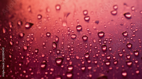 Glistening raindrops  Solid pink background  