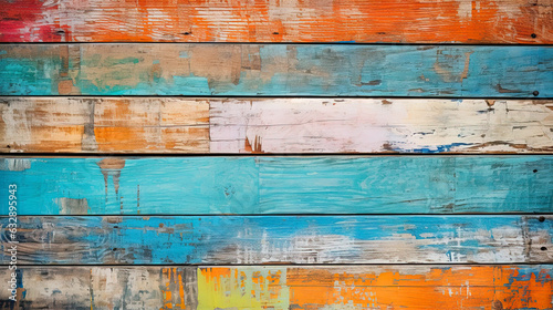 Wallpaper Mural Texture of vintage wood boards with cracked paint, wood background Torontodigital.ca