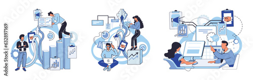 Team solving problems Team work and team building, corporate and partnership Thoughtful people Problem solving, creative solution, innovative business approach Successful business development, plan
