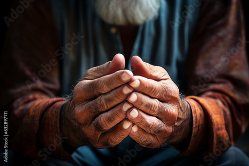Vászonkép guiding hands in a prayer gesture, representing the spiritual enlightener's role