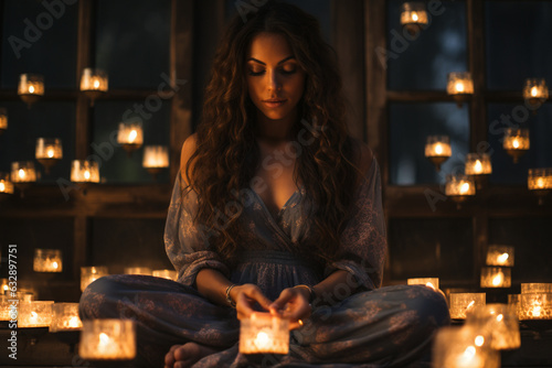 Candlelit Meditation Session Generative AI