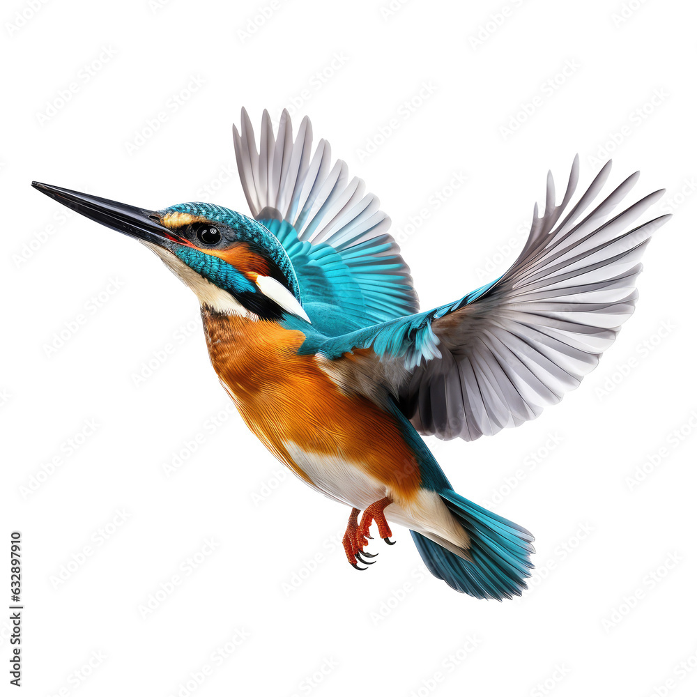 Obraz premium kingfisher flying isolated on white