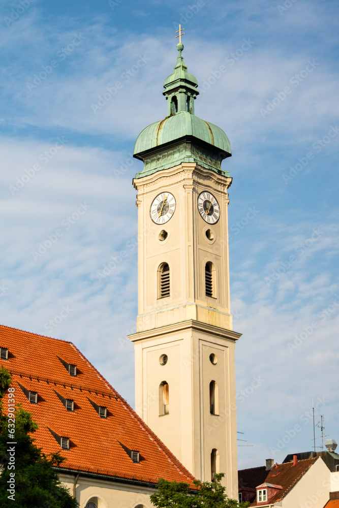 Clock tower of old German church