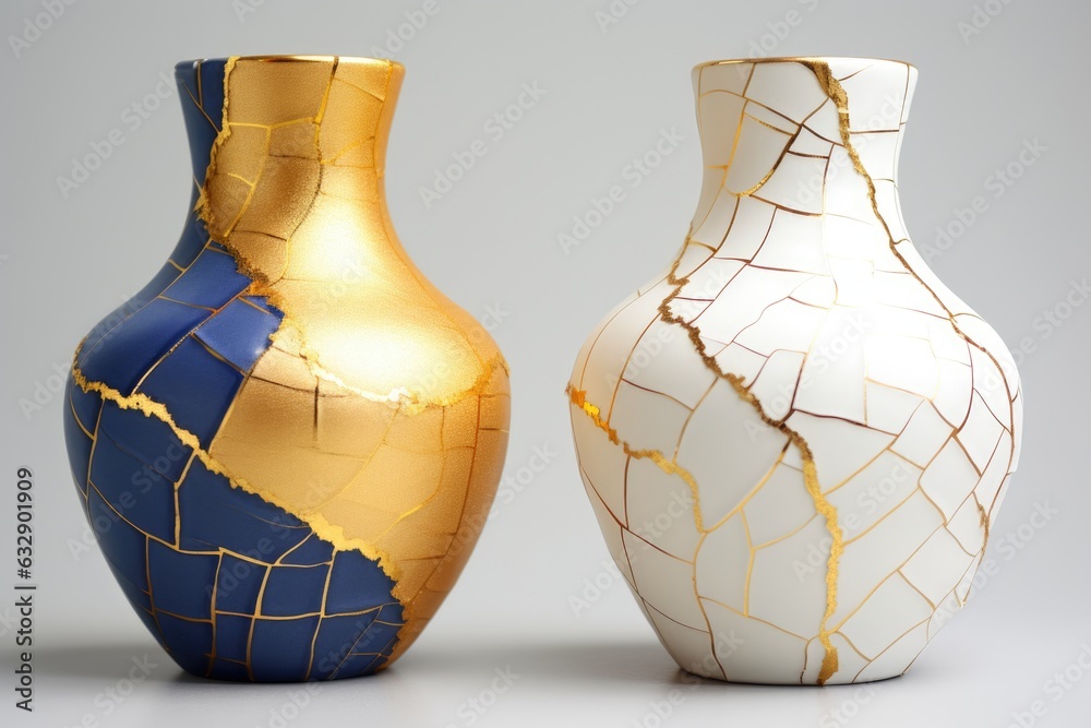 Before And After Kintsugi Transformation Of Ceramics Stock Photo before-and-after-kintsugi-transformation-of-ceramics-stock-photo