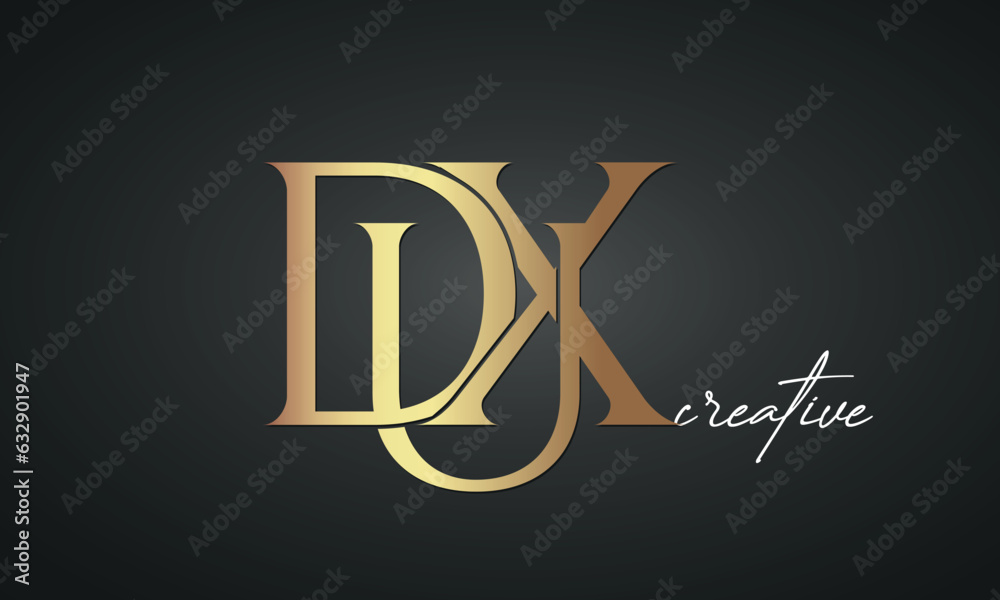 letters DUX golden logo icon premium monogram, creative royal logo ...