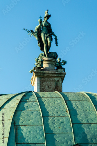 Statue of Goddess Diana on pedestal in Munich photo