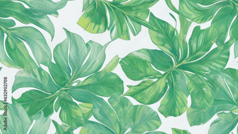 seamless pattern with green leaves, generative ai seamless pattern with green leaves, generative ai