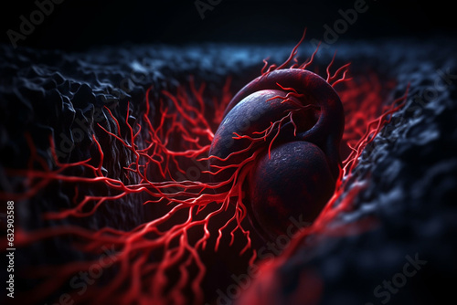 An ultrasound image of a major artery, showing the flow of blood, Circulatory system, bokeh  photo