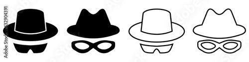 Incognito icon vector set. Unknown illustration sign collection. Nameless symbol or logo.