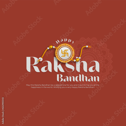 Tableau sur toile illustration of Creative beautiful Rakhi for Indian festival of Raksha Bandhan w