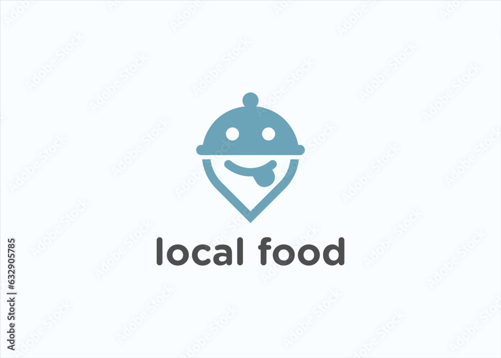 Naklejka premium food location logo design vector silhouette illustration