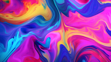 A psychedelic style with rainbow colors patterns, colorful liquid background