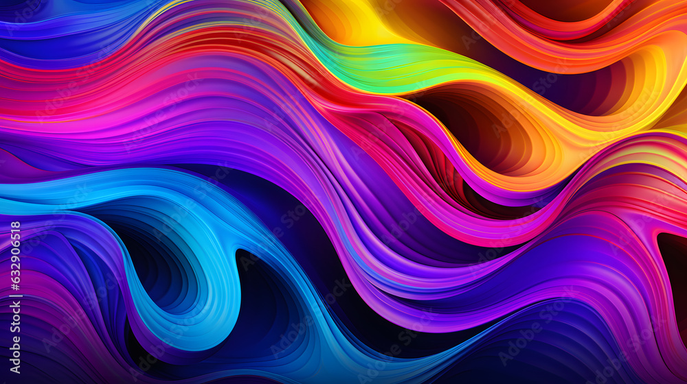 A psychedelic style with rainbow colors patterns, colorful liquid background