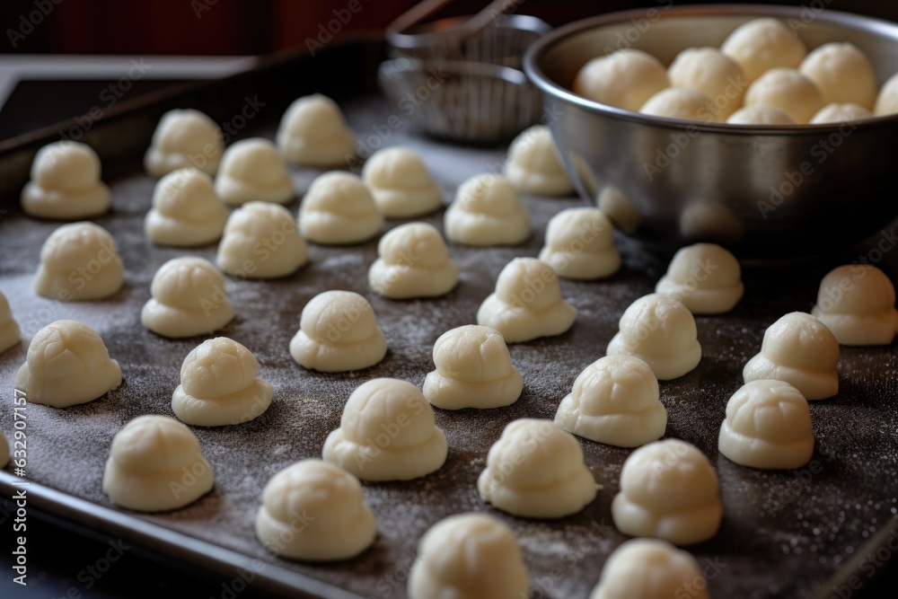 gnocchi dough shaped into small balls gnocchi dough shaped into small balls