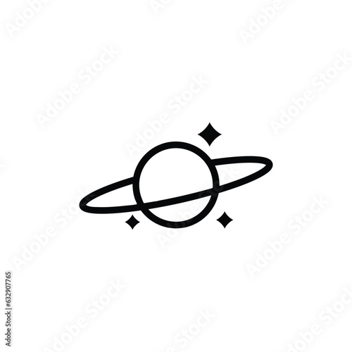 Saturn planet icon design line illustration isolated