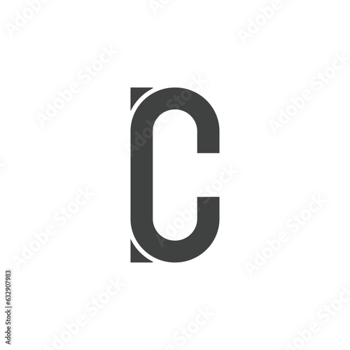 Initial alphabet letter C font icon