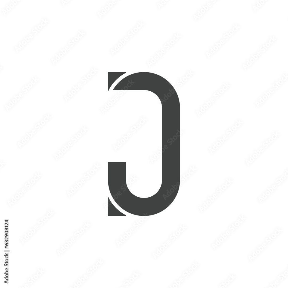 Initial alphabet letter J font icon