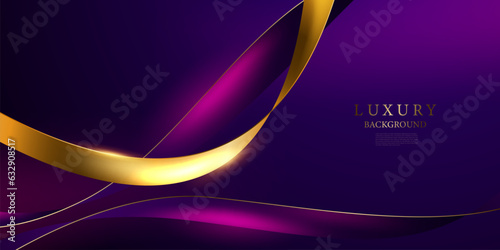 purple abstract background with luxury golden elements vector illustration