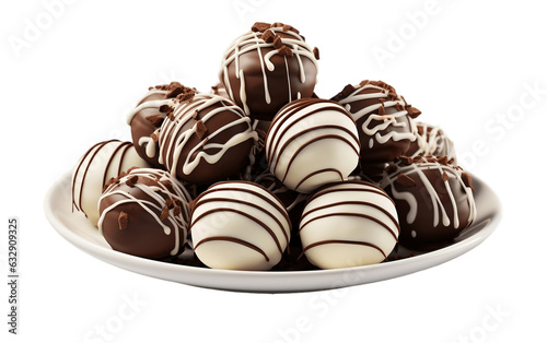 Isolated Chocolate Truffle Candy on Transparent Background. Generative AI