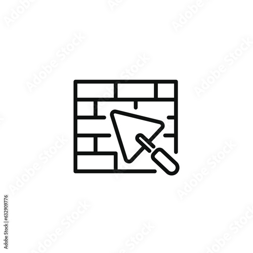 Brickwork line icon isolated on white background
